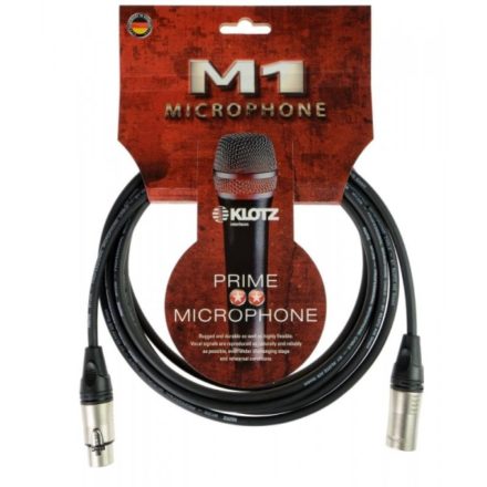 mikrofonkábel, 1 m – Klotz XLR3M - XLR3F csatlakozók, + MY206 fekete kábel